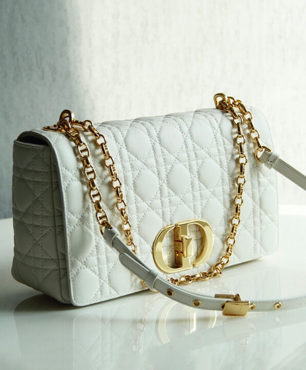 Christian Dior Large Dior Caro Bag White